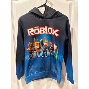 Roblox Graphic Hoodie Long Sleeve Blue Ombre Kids Youth Size